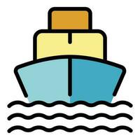 Sea shipment icon vector flat