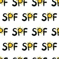 SPF lettering abbreviation seamless pattern vector illustration