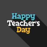 Happy Teacher's Day sketch on black background. Teachers day typography logo for banner, poster, template, greeting card. vector
