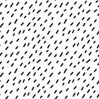 Abstract seamless pattern with small black lines. Vector illustration of specks. Monochrome background with randomly located asymmetric spots. Texture with cartoon rain or snow.
