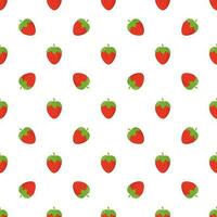 Seamless pattern with cute cartoon strawberries. vector