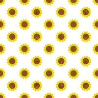 Seamless pattern with cute cartoon sunflowers. vector