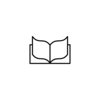 Opened Book as Symbol of Reading Minimalistic Outline Icon for Shops and Stores. Perfect for web sites, books, stores, shops. Editable stroke in minimalistic outline style vector