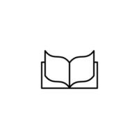 Opened Book as Symbol of Reading Minimalistic Outline Icon for Shops and Stores. Perfect for web sites, books, stores, shops. Editable stroke in minimalistic outline style vector