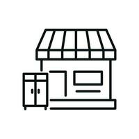 Closet by Shop Isolated Line Icon. Perfect for web sites, apps, UI, internet, shops, stores. Simple image drawn with black thin line vector
