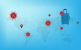 Coronavirus and travel concept. vector