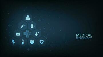 Medical technology network concept design. vector