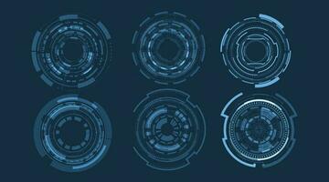 Circle technology elements set. vector