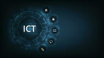 ICT- Information and communication technology concept. vector