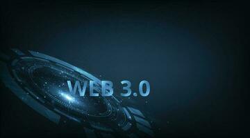 Web 3.0 text on blue technology background. vector