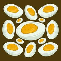 Soft boiled egg vector illustration for graphic design and decorative element