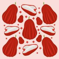 Fresh rose apple vector illustration for graphic design and decorative element