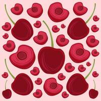 Bing cherry fruit vector illustration for graphic design and decorative element