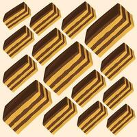 Opera cake pastry vector illustration for graphic design and decorative element