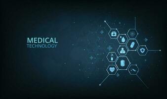 Medical technology network concept design. vector