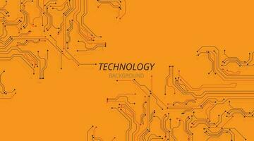 Technology circuit diagram on yellow background. vector