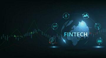 Financial technology concept and Business world class design. vector