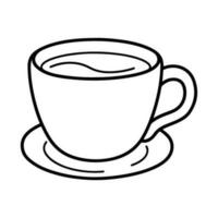 café taza. platillo y taza de café icono vector