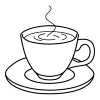 café taza. platillo y taza de café icono vector