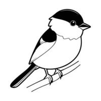 Chickadee icon, Simple illustration of Chickadee icon, bird glyph icon. vector