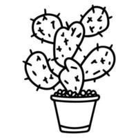 Cactus cute sticker drawing sketch for coloring 5484819 Vector Art