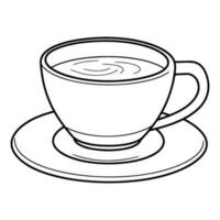 café taza. platillo y taza de café icono vector