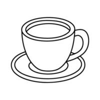 café taza. platillo y taza de café icono vector