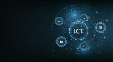 Information and communication technology  ICT concept. vector