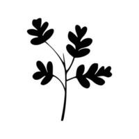 Minimalist branch with leaves icon vector