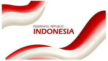 Background banner Indonesian flag celebrate birthday 17 August. vector illustration