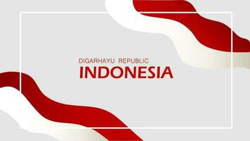 Background banner Indonesian national flag symbol design and celebrate birthday poster. vector illustration.