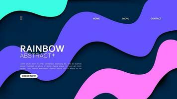 Template Background abstract wave playful color landing page design, vector illustration. Simple and trendy style.