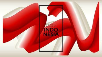 Background Indonesian flag abstract gradient 3d celebrate birthday 17 August. Vector illustration. National and spirit style.