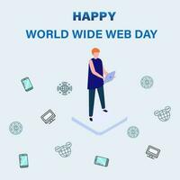 World Wide Web Day, One Web One World Creative Social Media Design template Vector