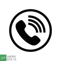 Call icon. Simple solid style. phone, hotline, 911, circle, pictogram, telephone, communication concept. Glyph vector illustration isolated on white background. EPS 10.