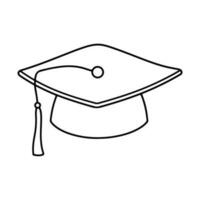 graduate cap hand drawn in doodle style, graduation hat icon. vector