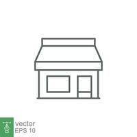 Store icon. Simple outline style. Online shop concept. Thin line vector illustration isolated. EPS 10.