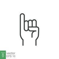 Promise line icon. Simple outline style. Finger, gesture, little, communication concept. Black and white symbol. Vector illustration isolated on white background. EPS 10