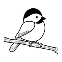 Chickadee icon, Simple illustration of Chickadee icon, bird glyph icon. vector