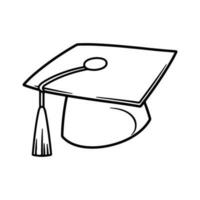 graduate cap hand drawn in doodle style, graduation hat icon. vector