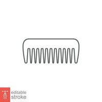 Comb icon. Simple outline style. Hair stylist tool, barber comb, fashion, beauty, hairstyle brush concept. Thin line symbol. Vector illustration isolated on white background. Editable stroke EPS 10.