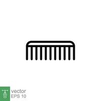 Comb icon. Simple outline style. Hair stylist tool, barber comb, fashion, beauty, hairstyle brush concept. Thin line symbol. Vector illustration isolated on white background. EPS 10.