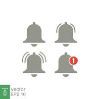 Message bell icon. Doorbell icons for apps like social media, alert ringing or subscriber alarm symbol, channel messaging reminders bells. Vector illustration isolated. EPS 10