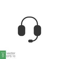 Headphones glyph icon. Simple solid style. Customer, headset, call, representative concept. Vector illustration isolated on white background. EPS 10