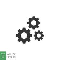 Gear glyph icon. Simple solid style. Two, three, technology, service, wheel concept. Vector illustration isolated on white background. EPS 10