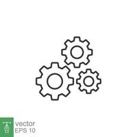 Gear line icon. Simple outline style. Two, three, technology, service, wheel concept. Vector illustration isolated on white background. EPS 10