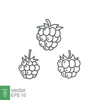 Raspberry line icon. Simple outline style. Berry, pictogram, ripe, pink, sweet, delicious, food, nature, vegetarian concept. Vector design illustration isolated on white background. EPS 10