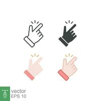 Easy icon. Simple outline, solid, flat style. Nice, pictogram, good, finger, hand, safe, click, symbol, design, like, arm, positive concept. Vector illustration isolated on white background. EPS 10