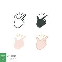 Easy icon. Simple outline, solid, flat style. Nice, pictogram, good, finger, hand, safe, click, symbol, design, like, arm, positive concept. Vector illustration isolated on white background. EPS 10