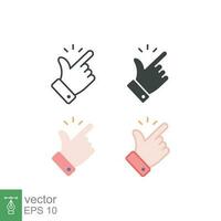 Easy icon. Simple outline, solid, flat style. Nice, pictogram, good, finger, hand, safe, click, symbol, design, like, arm, positive concept. Vector illustration isolated on white background. EPS 10